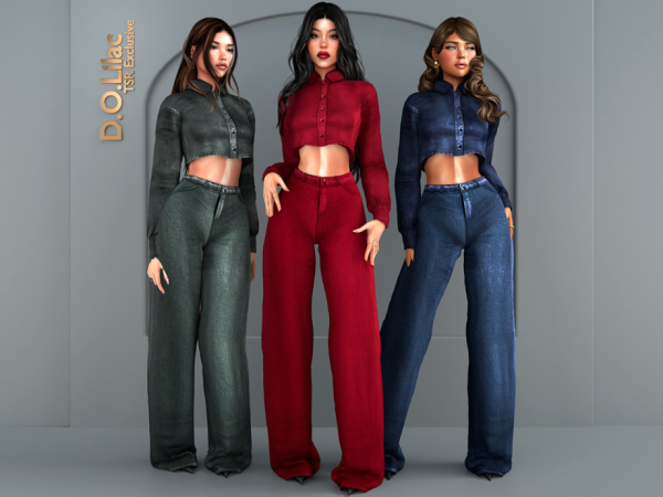 Sims 4 Denim Noir Set