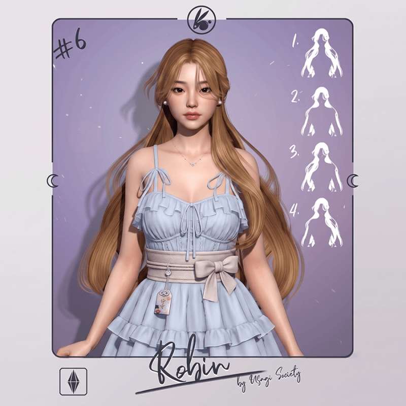 Alpha Robin Hair RIGHT - The Sims 4 Custom Content