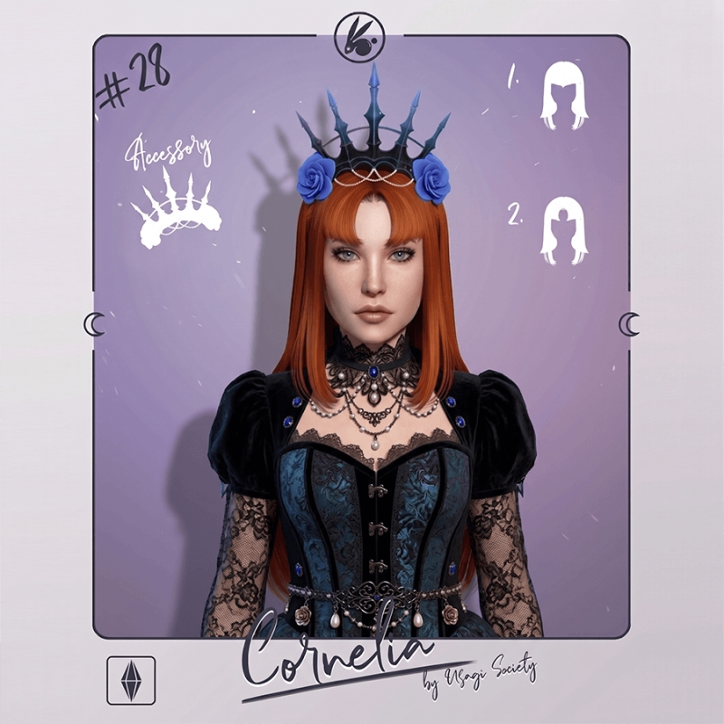 Alpha Cornelia Hairstyle Open Bangs - The Sims 4 Custom Content