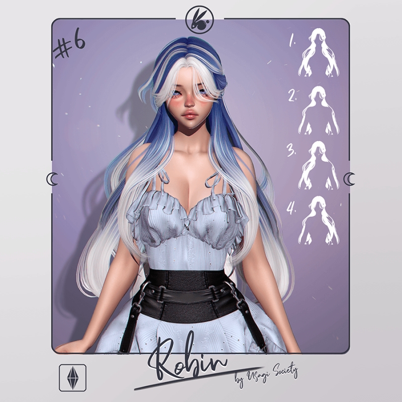 Alpha Robin Hair PACK 4 HAIRS - The Sims 4 Custom Content