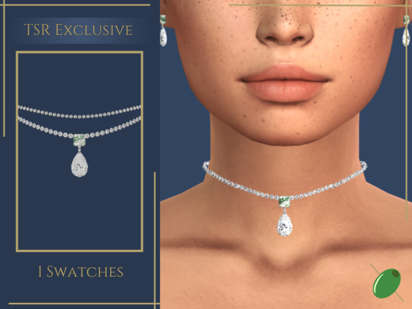Sims 4 Aster Moss Diamond Choker by Pitted0live