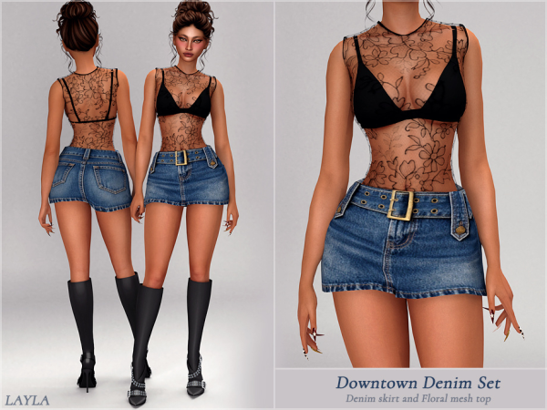 Alpha patreon Downtown Denim Set - The Sims 4 Custom Content
