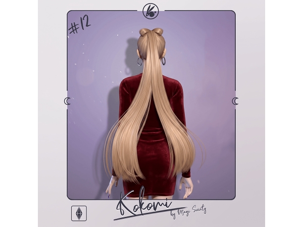 Sims 4 Kokomi Hairstyle - No Bangs