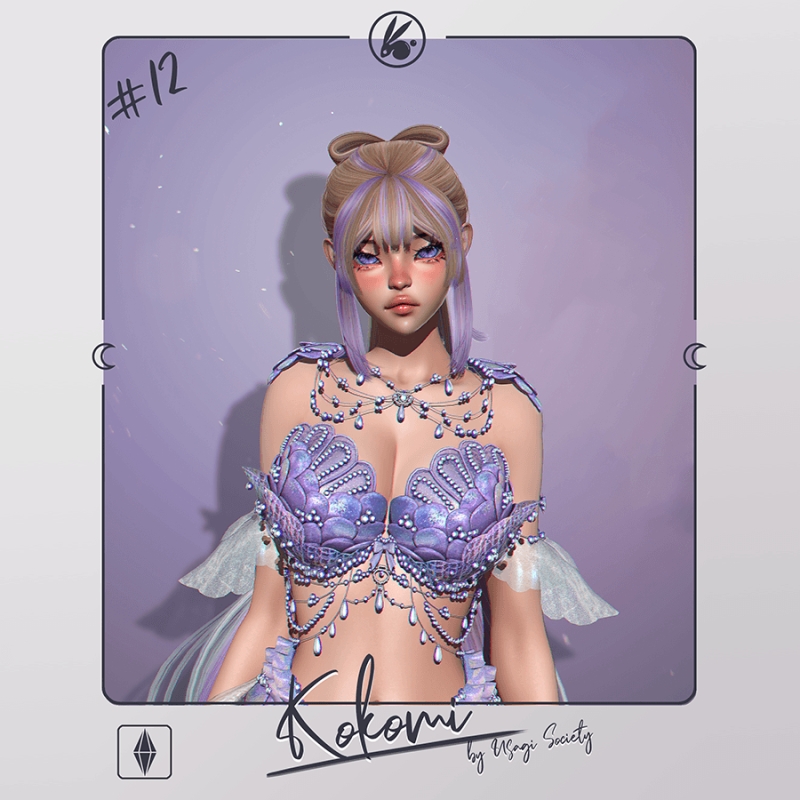 Alpha Kokomi Hairstyle PACK 2 hairs included by UsagiSociety UsagiSociety - The Sims 4 Custom Content