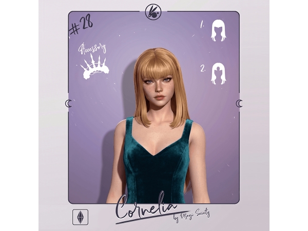 Sims 4 Cornelia Hairstyle - Full Bangs