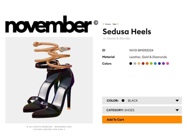 Sims 4 November - Sedusa Heels - Patreon Exclusive by VentaStudio