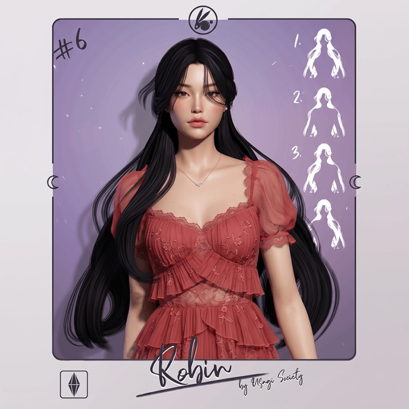 Alpha Robin Hair Left - The Sims 4 Custom Content