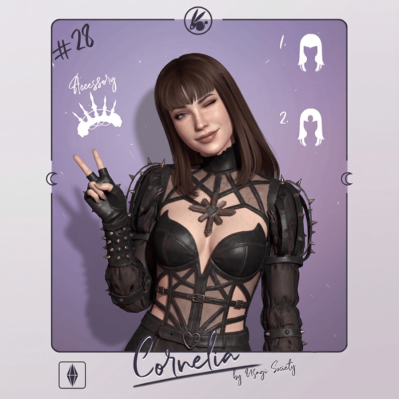 Alpha Cornelia Hairstyle PACK 2 Hairs 1 ACC - The Sims 4 Custom Content