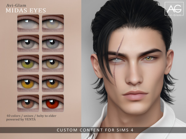 Sims 4 Avi-Glam - Midas Eyes by VentaStudio