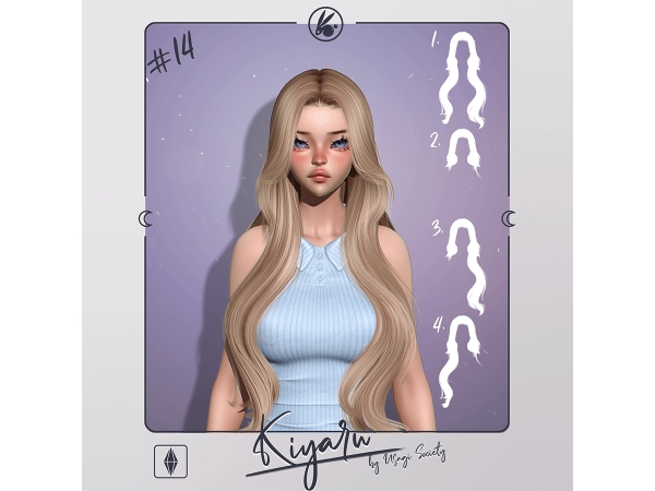 Sims 4 Kiyaru Hairstyle - Pack with 4 hairstyles