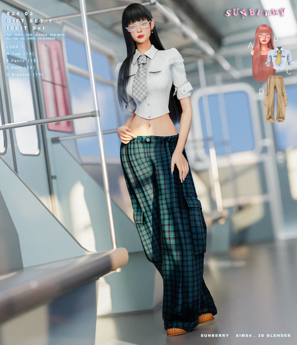 Alpha [SUNBERRY]2602_GIFT SET 1_ILLIT Set by simsfinds - The Sims 4 Custom Content