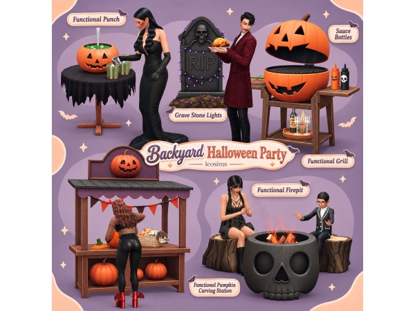 Mix Backyard Halloween Party - The Sims 4 Custom Content