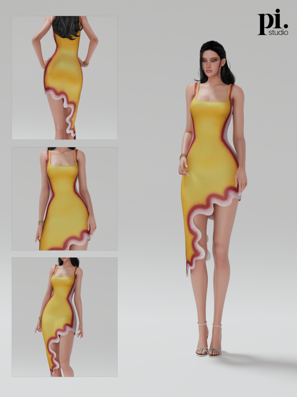 Alpha Arina's Optical Illusion Dress (Patreon) by admpietros - The Sims 4 Custom Content