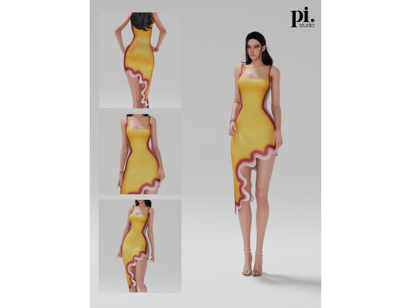 Sims 4 Arina's Optical Illusion Dress (Patreon)