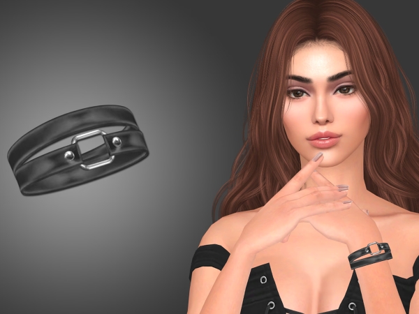 Alpha Leather Straps Bracelet - The Sims 4 Custom Content