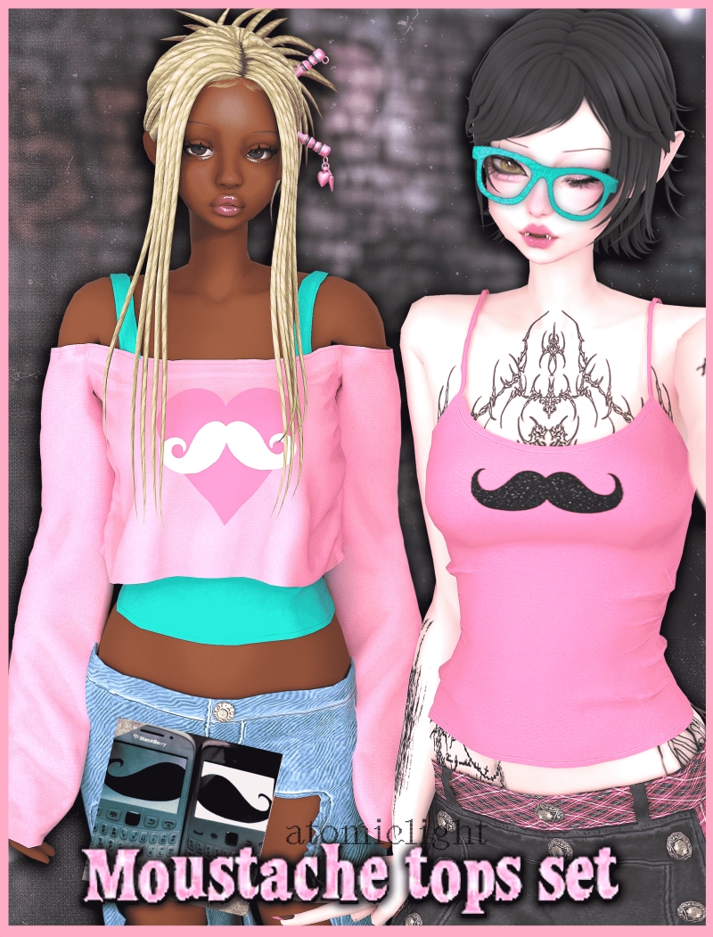 Mix Moustache top set - The Sims 4 Custom Content