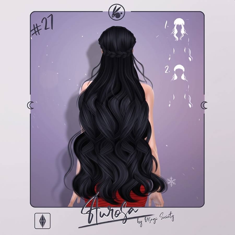 Alpha Aurosa Hairstyle With Bangs - The Sims 4 Custom Content