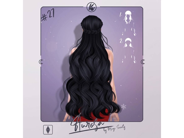 Alpha Aurosa Hairstyle With Bangs - The Sims 4 Custom Content