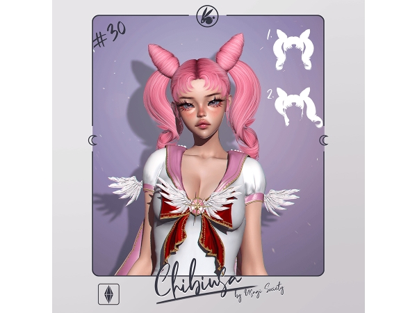 Alpha Chibiusa PACK (2 Hairs) - The Sims 4 Custom Content