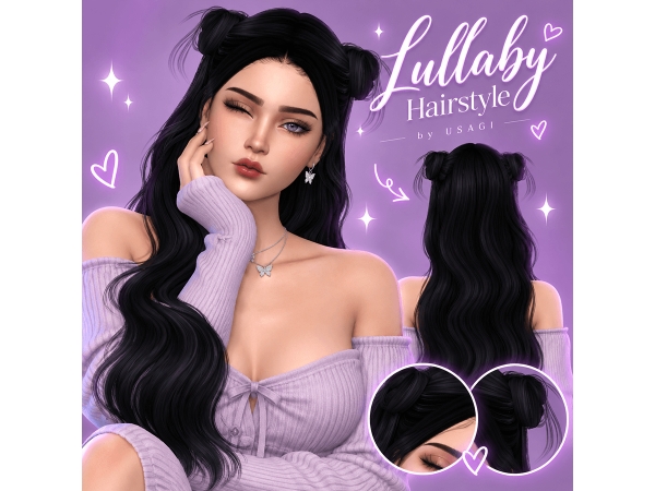 Alpha Lullaby Hair Left - The Sims 4 Custom Content