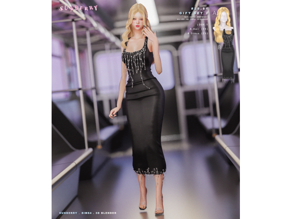 Sims 4 [SUNBERRY]#25.81 GIFT SET 2  dress