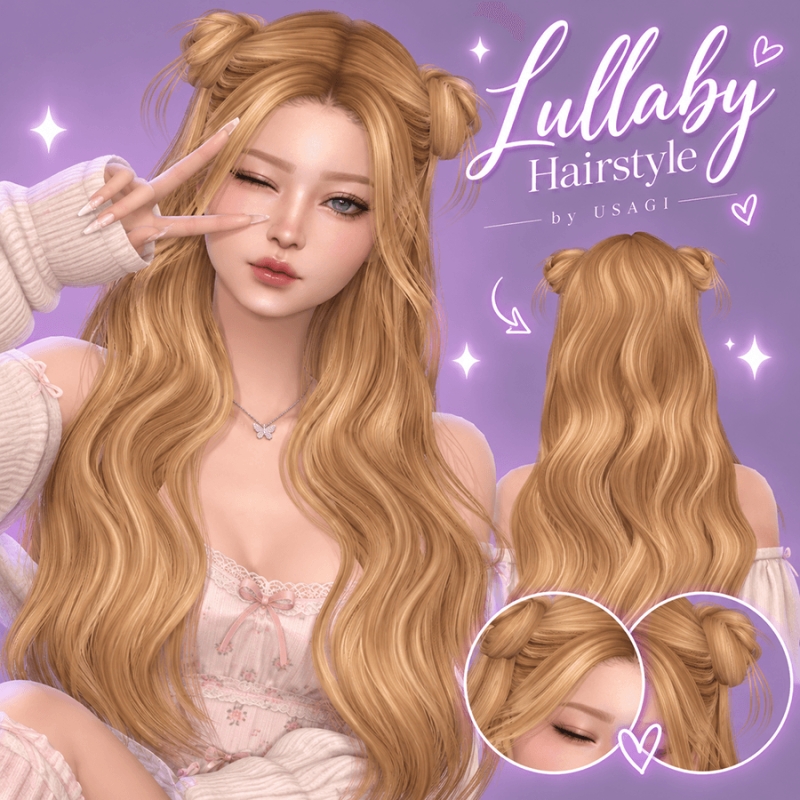 Alpha Lullaby Hair Full - The Sims 4 Custom Content