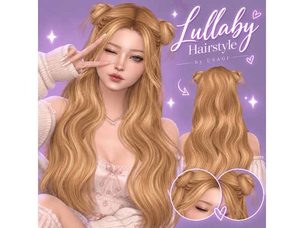 Alpha Lullaby Hair Full - The Sims 4 Custom Content