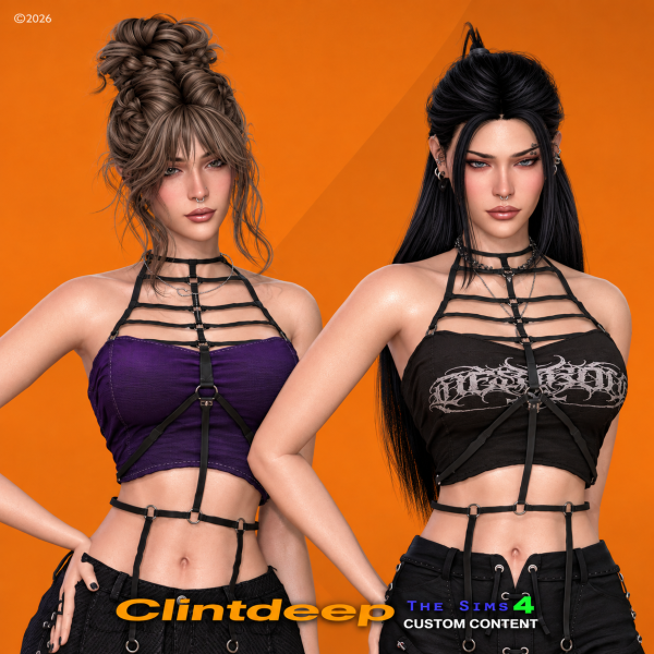 Alpha Clintdeep Artesia Cage Bra by clintdeep - The Sims 4 Custom Content