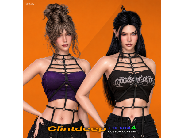 Alpha Clintdeep Artesia Cage Bra - The Sims 4 Custom Content