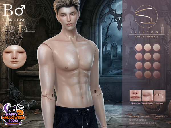 Sims 4 S-club MALE SKINTONES Happy Halloween by S-Club