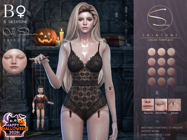 Sims 4 S-club FEMALE SKINTONES Happy Halloween by S-Club
