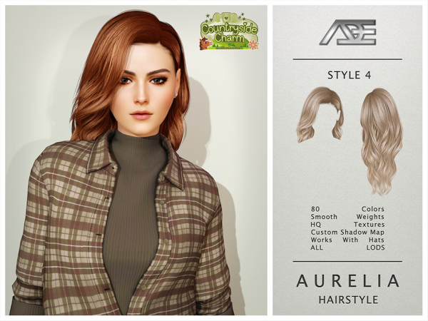 Alpha Aurelia Hairstyle Style 4 - The Sims 4 Custom Content