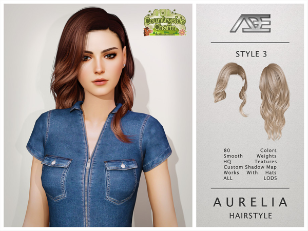 Alpha Aurelia Hairstyle Style 3 - The Sims 4 Custom Content