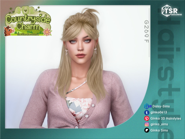 Sims 4 Half updo Hair - Countryside Charm Collection by Daisy-Sims