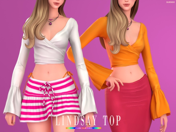 Mix Lindsay Top Enrique x Bluerose by bluerose-sims - The Sims 4 Custom Content