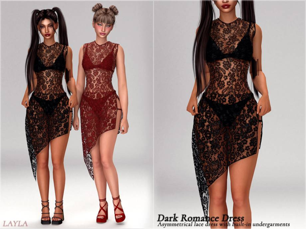 Alpha curseforge Layla Dark Romance Dress (monthly muse) - The Sims 4 Custom Content