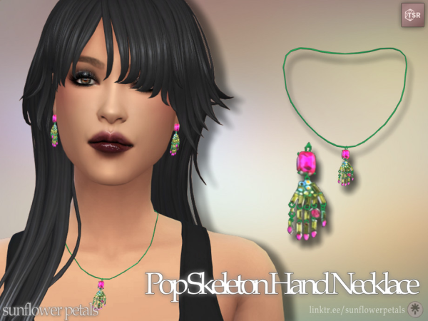 Mix Pop Skeleton Hand Necklace - The Sims 4 Custom Content