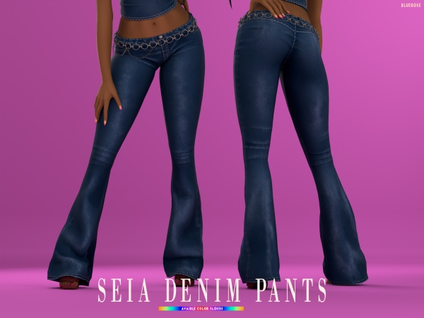 Mix Seia Denim Pants Enrique x Bluerose by bluerose-sims - The Sims 4 Custom Content
