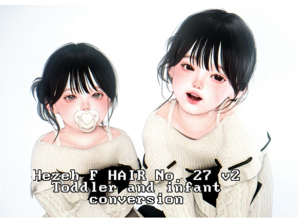 Sims 4 Hezeh F hair Conversion - toddler and infant by HOOHING
