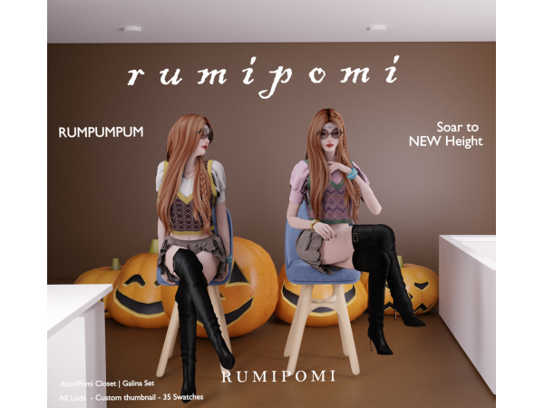 Alpha Rumpumpum_Galina Outfit Set - The Sims 4 Custom Content