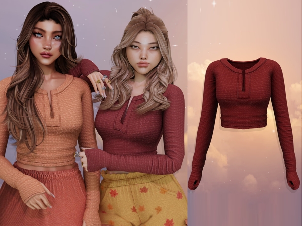 Alpha Lola Long Sleeve Top - The Sims 4 Custom Content