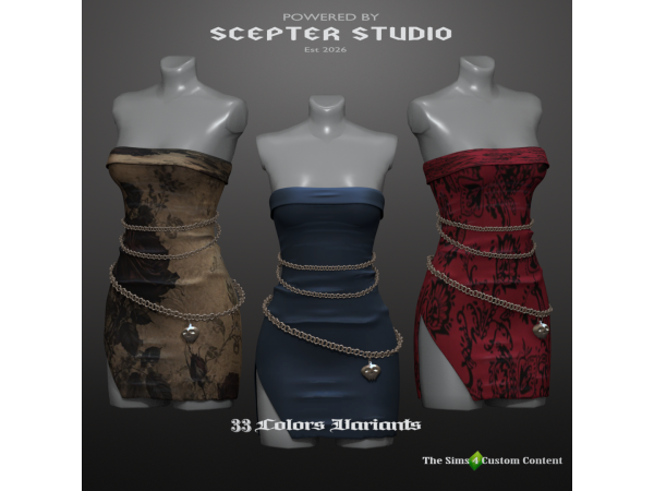 Alpha Ravenna Goth Dress by Scepter - The Sims 4 Custom Content