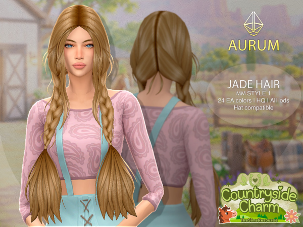 Sims 4 Aurum - Jade Hair Style 1