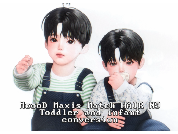 Sims 4 MOOOD hair Conversion - toddler and infant by HOOHING
