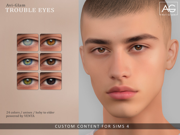 Sims 4 Avi-Glam - Trouble Eyes by VentaStudio