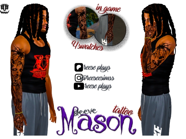 Maxis Match Mason Tattoo Sleeve - The Sims 4 Custom Content