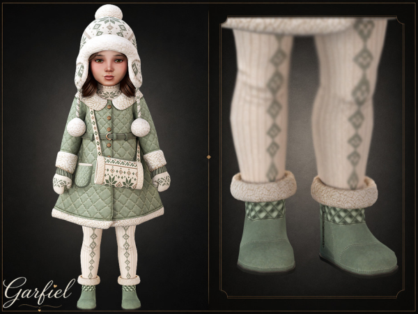 Alpha Toddler Cozy winter boots with quilted trim and plush cuffs by thesimsresource - The Sims 4 Custom Content