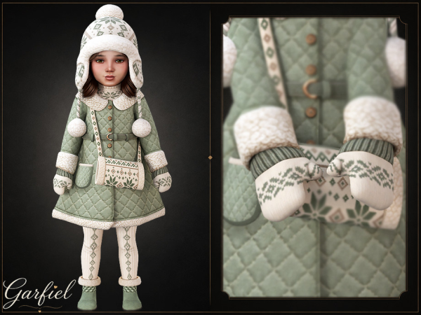 Sims 4 Toddler - Nordic knit mittens with ribbed cuffs and soft warmth by Garfiel