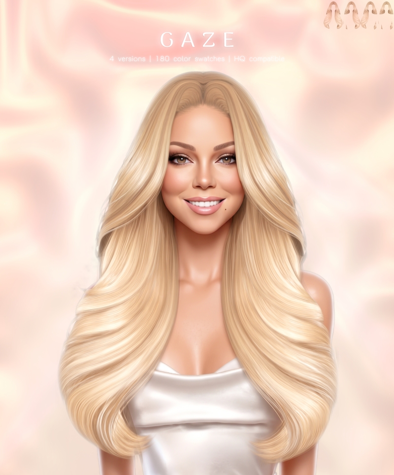 Alpha Gaze Hairstyle by greenteahoney - The Sims 4 Custom Content