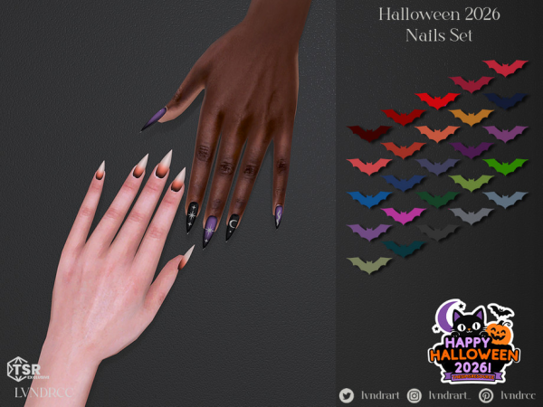 Alpha 2026 Halloween Nails Set - The Sims 4 Custom Content
